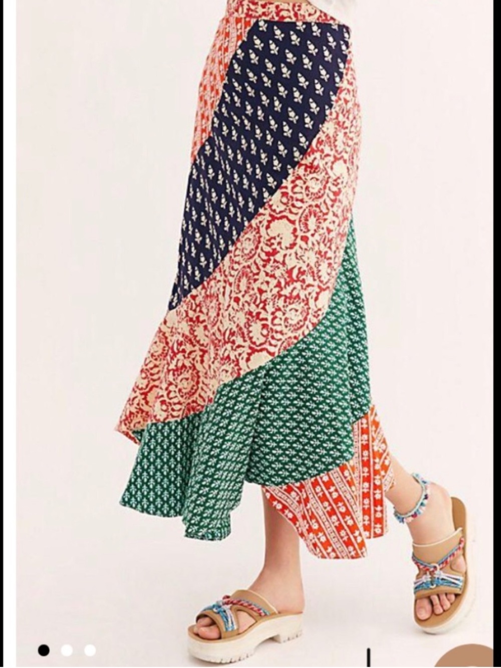 FREE PEOPLE Medley Patchwork Hidden Earth Maxi Skirt